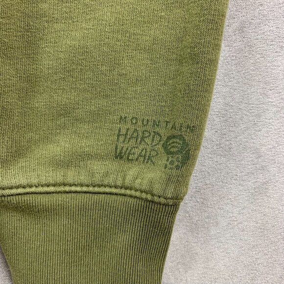 Mountain Hardwear Mens Sweater Small Green Hoodie Long Sleeve Big Logo Fleece - Picture 8 of 8